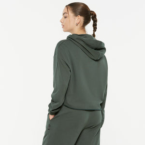 KE-LIS Cropped Hoodie dark green