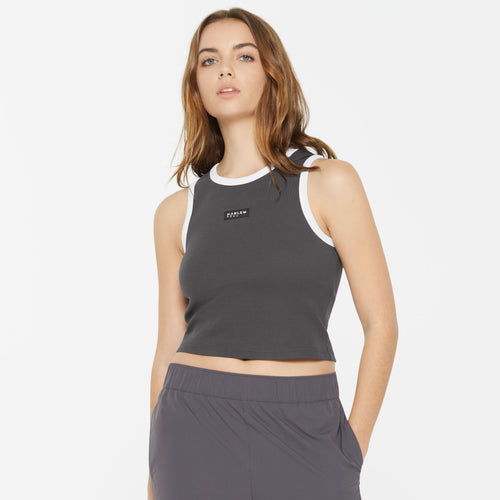 LI-SA Cropped Rib Top asphalt