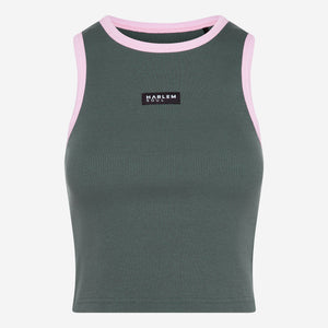 LI-SA Cropped Rib Top dark green