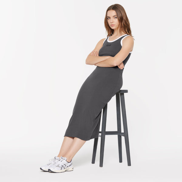 VI-KA Rib Dress asphalt