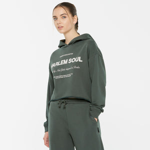 KE-LIS Cropped Hoodie dark green