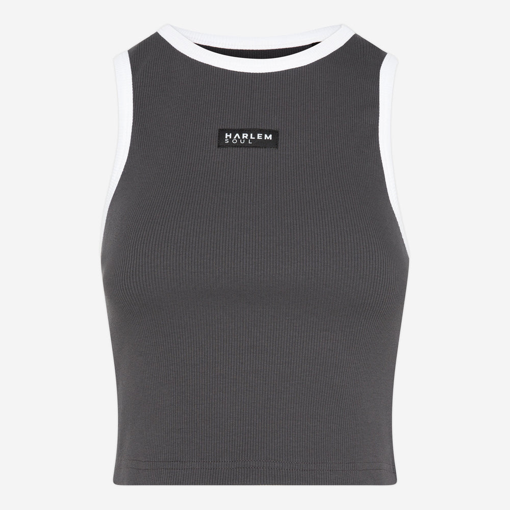 LI-SA Cropped Rib Top asphalt