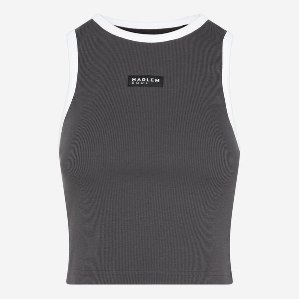 LI-SA Cropped Rib Top asphalt