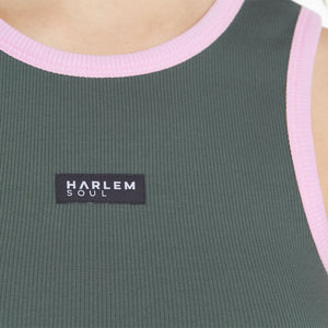 LI-SA Cropped Rib Top dark green