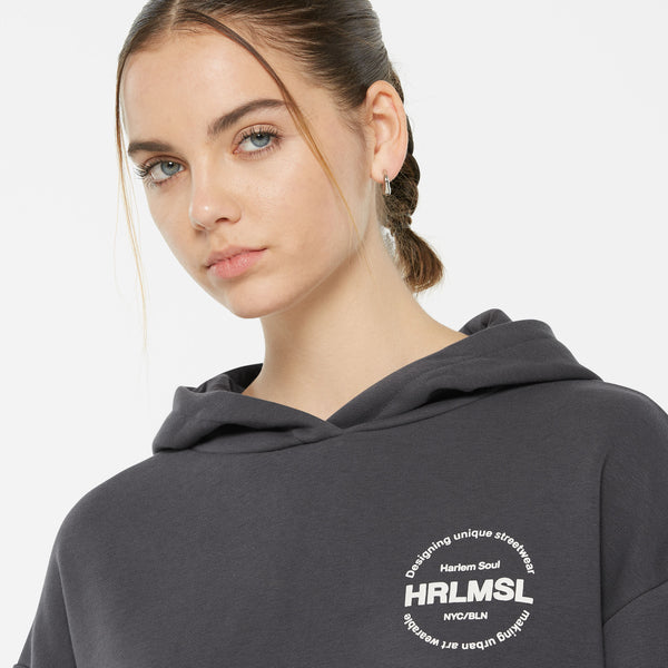 KE-LIS Cropped Hoodie asphalt