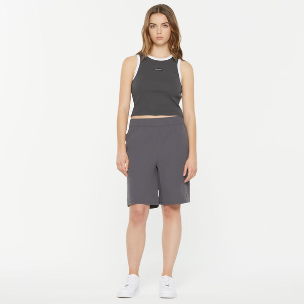 LI-SA Cropped Rib Top asphalt