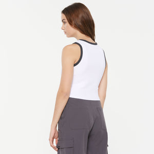 LI-SA Cropped Rib Top opticwhite