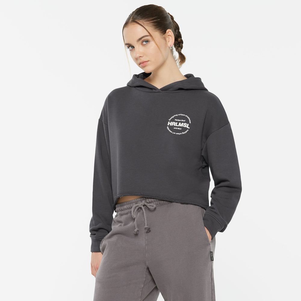 KE-LIS Cropped Hoodie asphalt