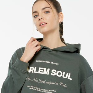 KE-LIS Cropped Hoodie dark green
