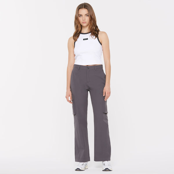 LI-SA Cropped Rib Top opticwhite