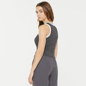 LI-SA Cropped Rib Top asphalt