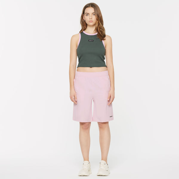 LI-SA Cropped Rib Top dark green