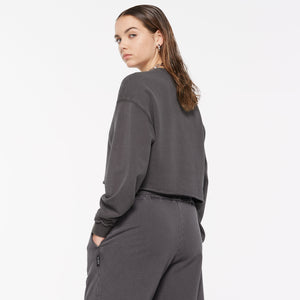 LO-LA Cropped Sweatshirt printed asphalt