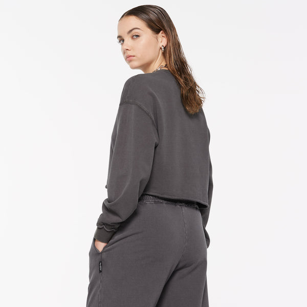 LO-LA Cropped Sweatshirt printed asphalt