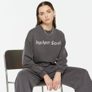 LO-LA Cropped Sweatshirt printed asphalt