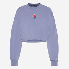 LO-LA Cropped Sweatshirt printed violet