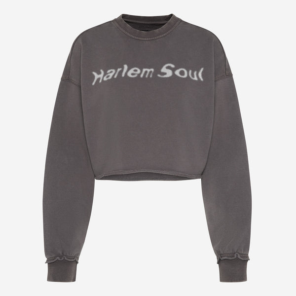 LO-LA Cropped Sweatshirt printed asphalt