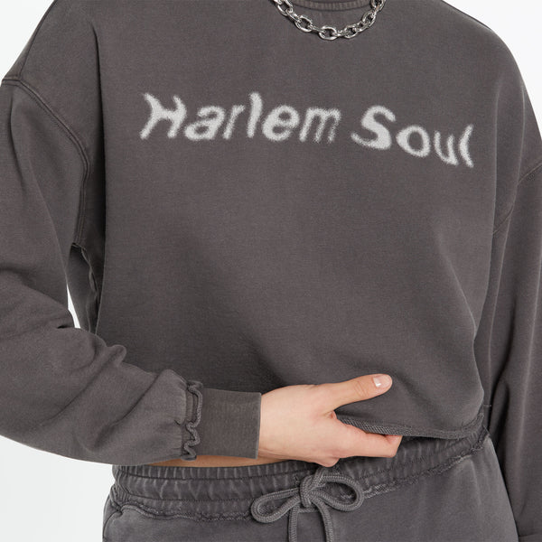 LO-LA Cropped Sweatshirt printed asphalt