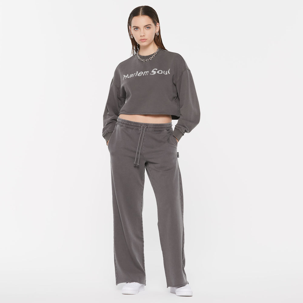 LO-LA Cropped Sweatshirt printed asphalt