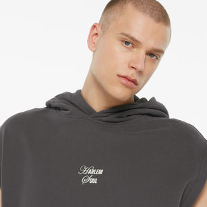 SIL-VER Sleeveless Hoodie Printed asphalt