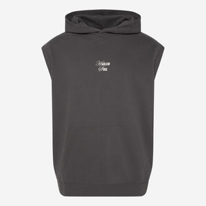 SIL-VER Sleeveless Hoodie Printed asphalt