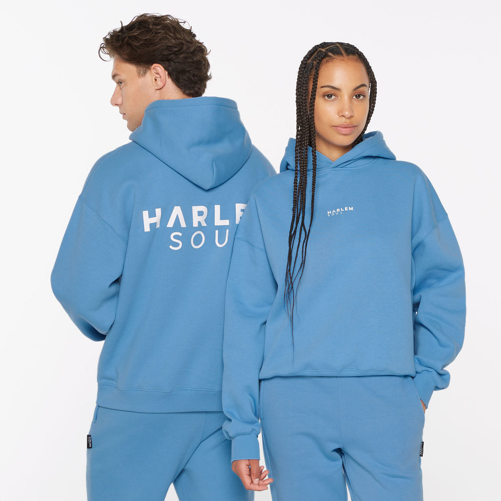 ELY-AS Hoodie Unisex mit Backprint electric sky