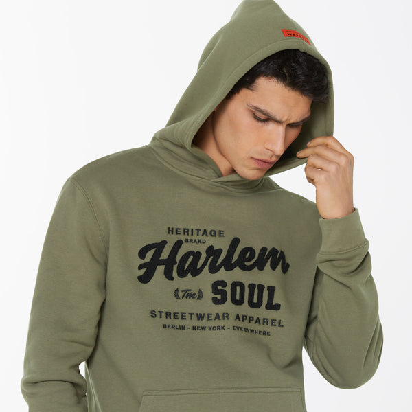 MON-TEL Hoodie mit Frottee-Logo deep khaki