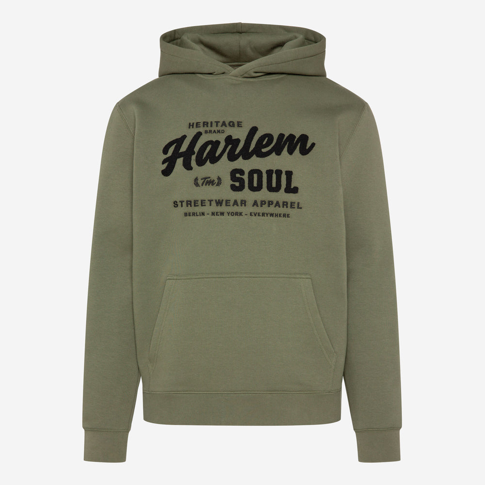 MON-TEL Hoodie mit Frottee-Logo deep khaki