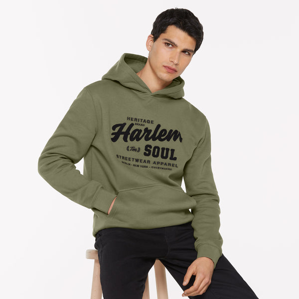 MON-TEL Hoodie mit Frottee-Logo deep khaki