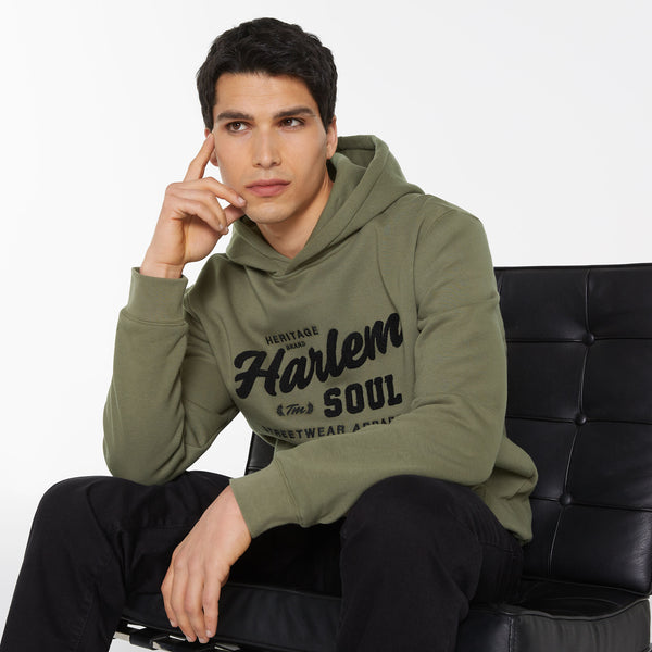 MON-TEL Hoodie mit Frottee-Logo deep khaki