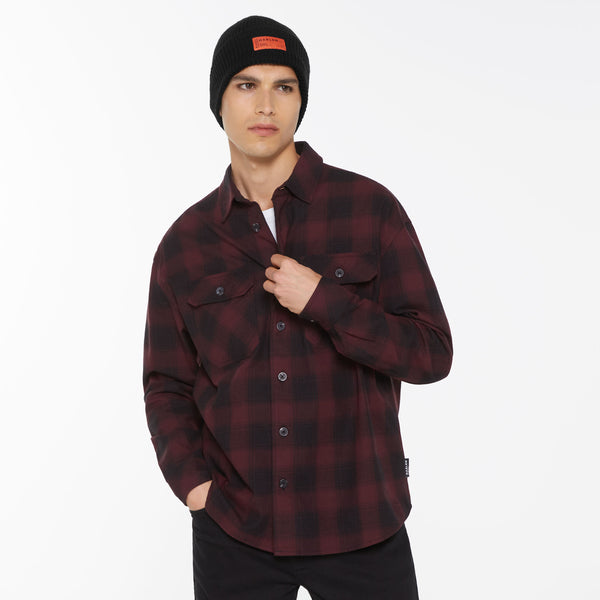 GEOR-GE Flanellhemd kariert cranberry juice