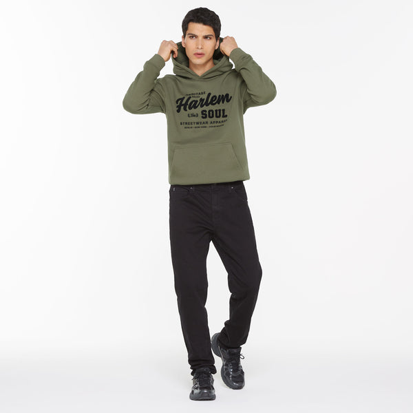 MON-TEL Hoodie mit Frottee-Logo deep khaki