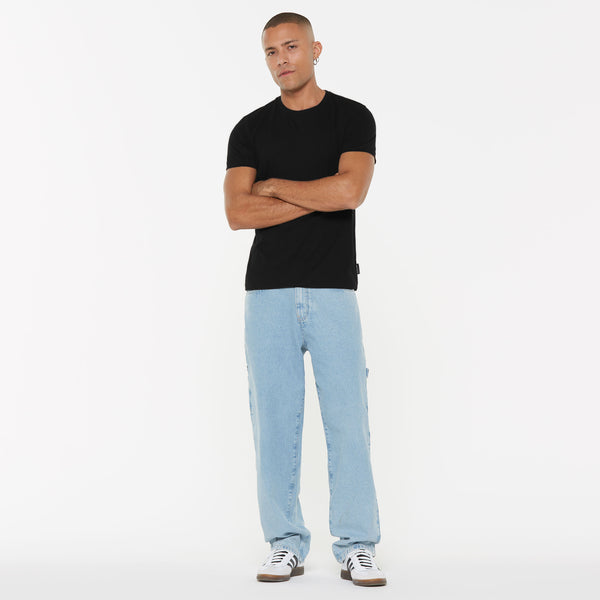 T-Shirt Rundhals, 2er-Pack black / black