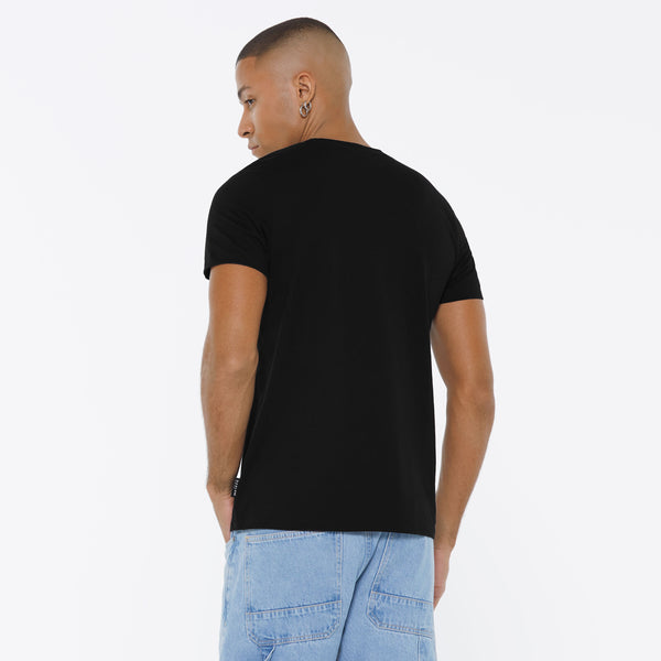 T-Shirt Rundhals, 2er-Pack black / black