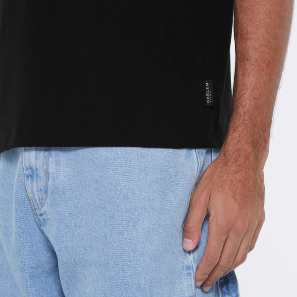 T-Shirt Rundhals, 2er-Pack black / black