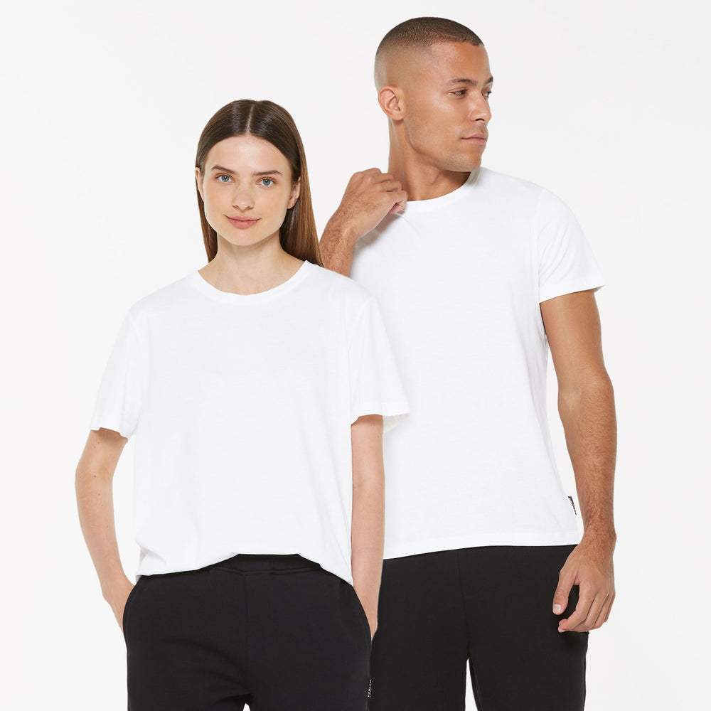 T-Shirt Rundhals, 2er-Pack opticwhite / opticwhite