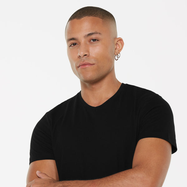 T-Shirt V-Neck, 2er-Pack black / black