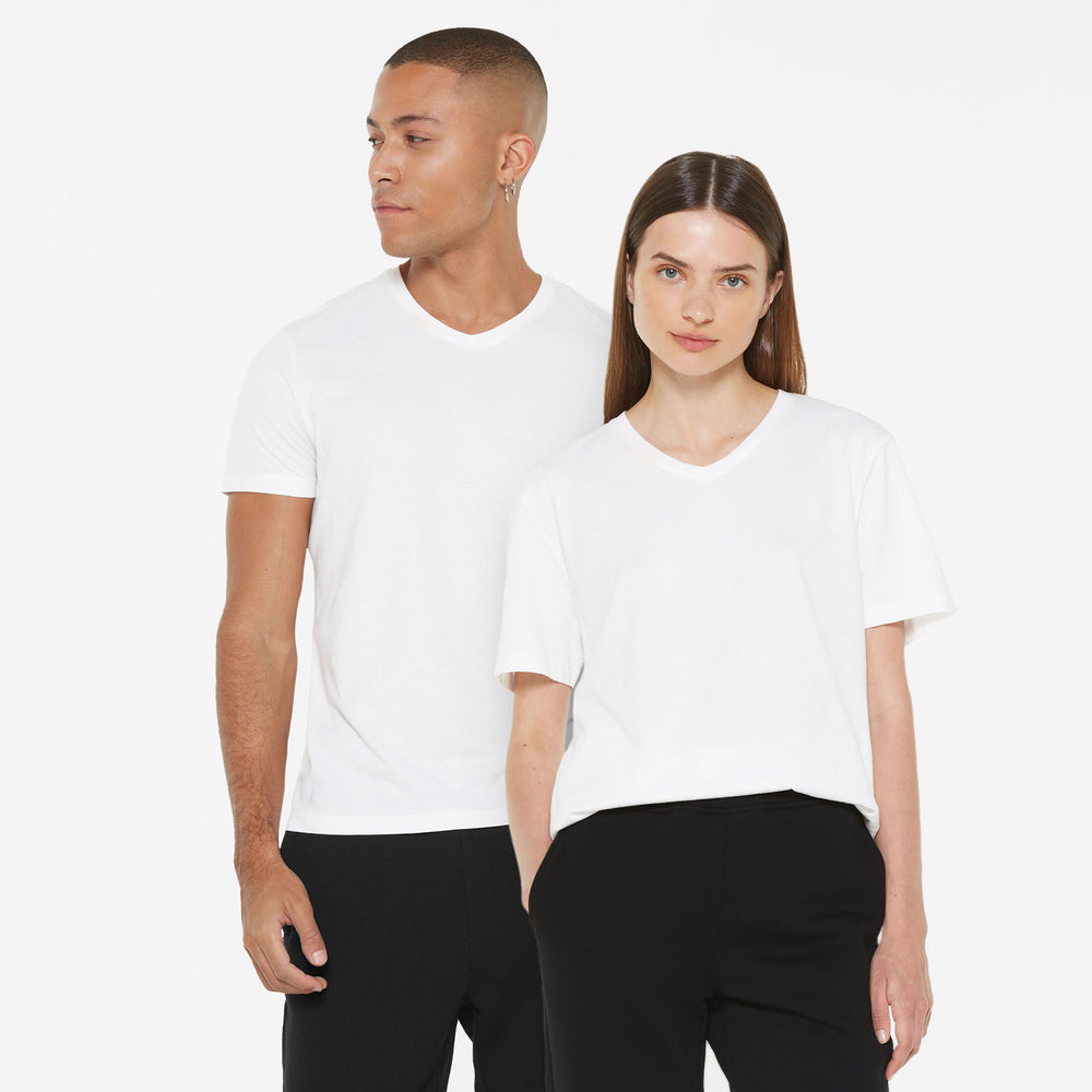 T-Shirt V-Neck, 2er-Pack opticwhite / opticwhite