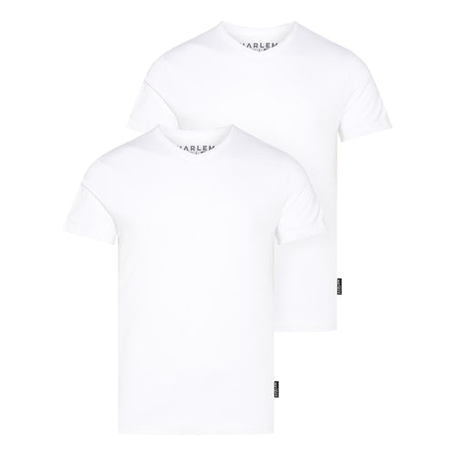 T-Shirt V-Neck, 2er-Pack opticwhite / opticwhite - HARLEM SOUL