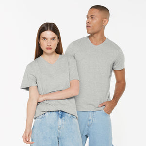 T-Shirt V-Neck, 2er-Pack greymelange / greymelange