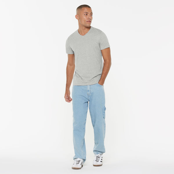 T-Shirt V-Neck, 2er-Pack greymelange / greymelange