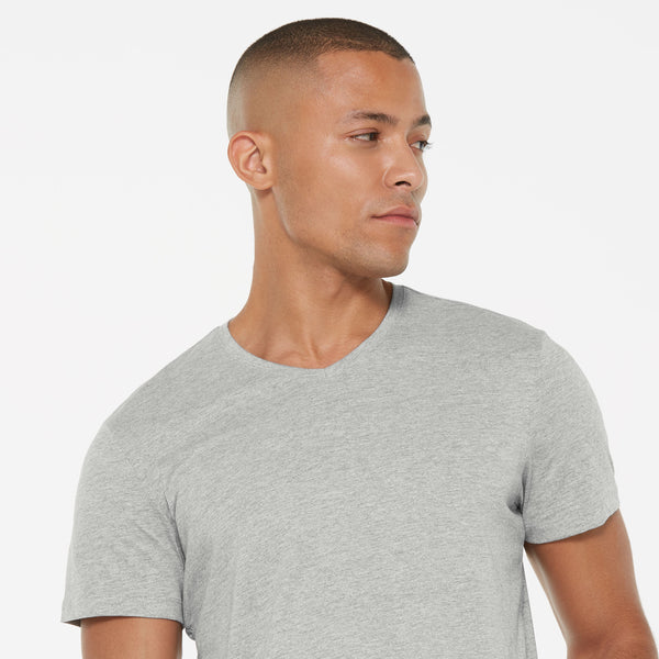 T-Shirt V-Neck, 2er-Pack greymelange / greymelange