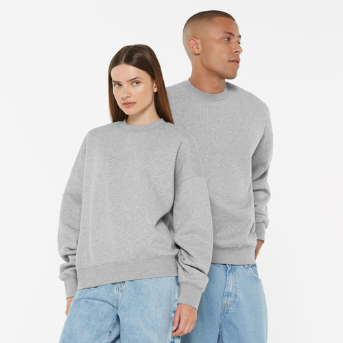 Damen AD-AM Sweatshirt Oversized Unisex grey melange