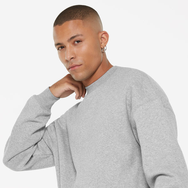 Damen AD-AM Sweatshirt Oversized Unisex grey melange