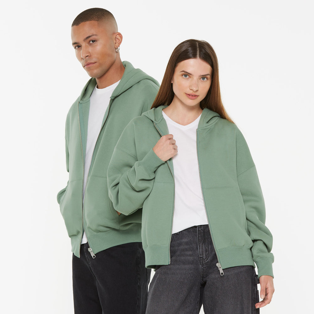 BRU-NO Hoodie Jacket Oversized Unisex jade green