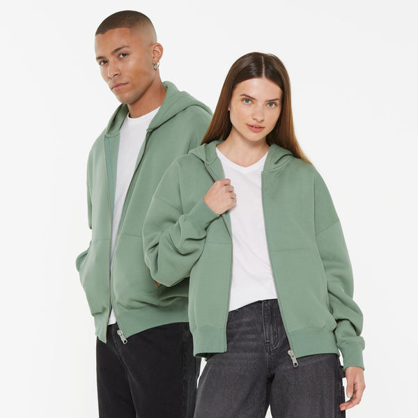 BRU-NO Hoodie Jacket Oversized Unisex jade green - HARLEM SOUL