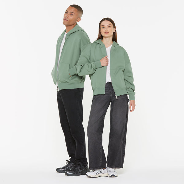 BRU-NO Hoodie Jacket Oversized Unisex jade green