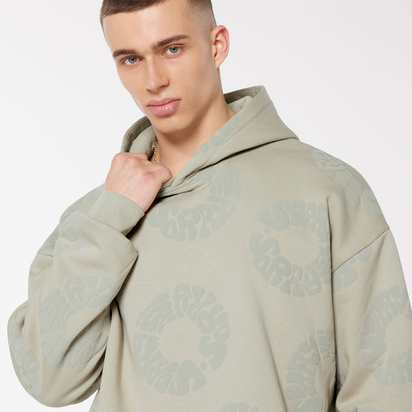 ELY-AS Hoodie Unisex mit All Over Print silver green