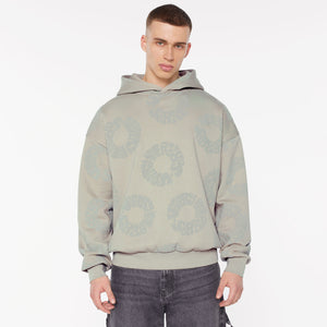 ELY-AS Hoodie Unisex mit All Over Print silver green