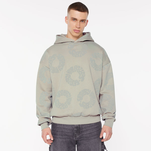 ELY-AS Hoodie Unisex mit All Over Print silver green